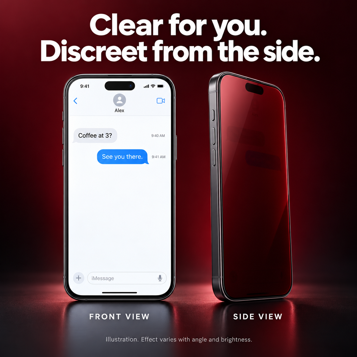 3 kappaletta đĄď¸ Punainen Shimmer -yksityisyyslasi (karkaistu lasi) iPhone-puhelimelle â¨