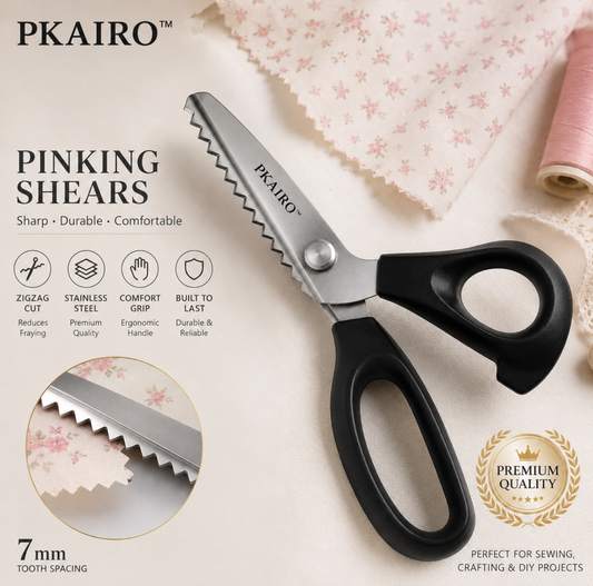✂️ 23 cm Ammattimaiset ruostumattomasta teräksestä valmistetut sakset‑✨Terävä siksak‑reuna, estää kangasta rispaantumista ompeluun ja DIY‑käsitöihin