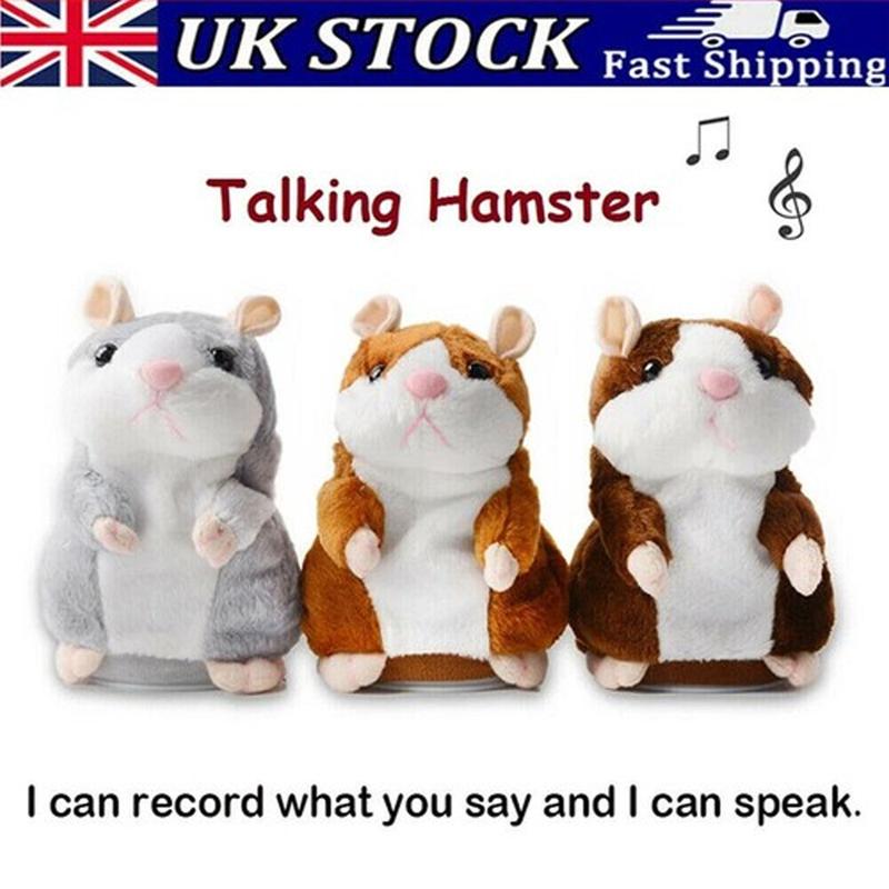 🐹 Puhuva hamsteripehmolelu – toistaa äänen & liikkuu! 3 väriä + joulueditio (15 cm) ✨🎄