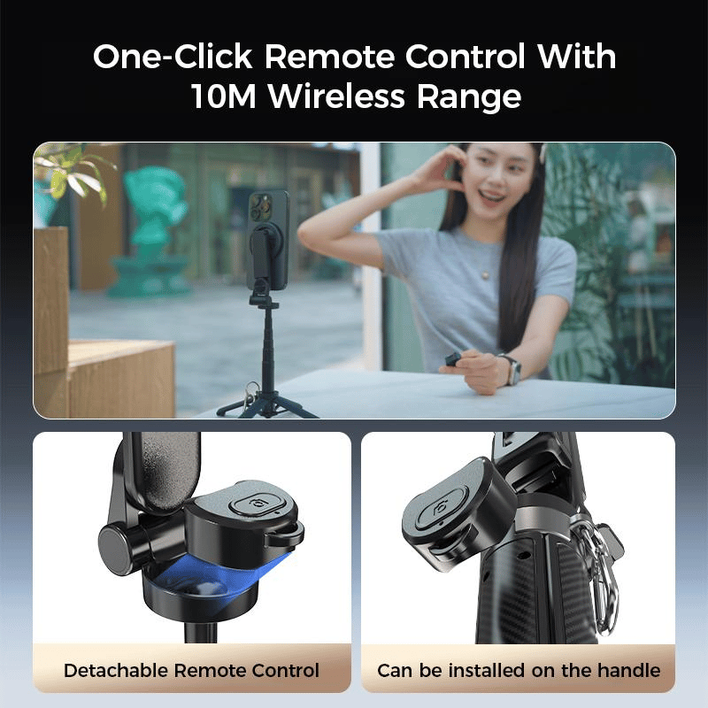 🌟🤳 4-in-1 magneettinen selfietikku, jossa jalusta ja kaukosäädin, yhteensopiva iPhonen ja Androidin kanssa