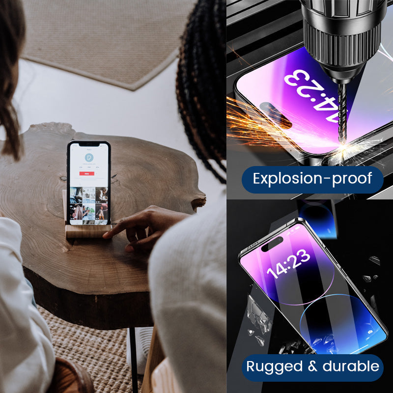 3 kappaletta 🛡️ Punainen Shimmer -yksityisyyslasi (karkaistu lasi) iPhone-puhelimelle ✨