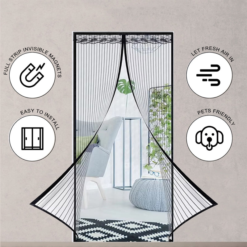 🦟 Pidä tuholaiset poissa – asennus vain 2 minuutissa! Magneettinen verkkoverho ovelle 🚪 Kävele suoraan sisään, se sulkeutuu itsenäisesti automaattisesti! ✨
