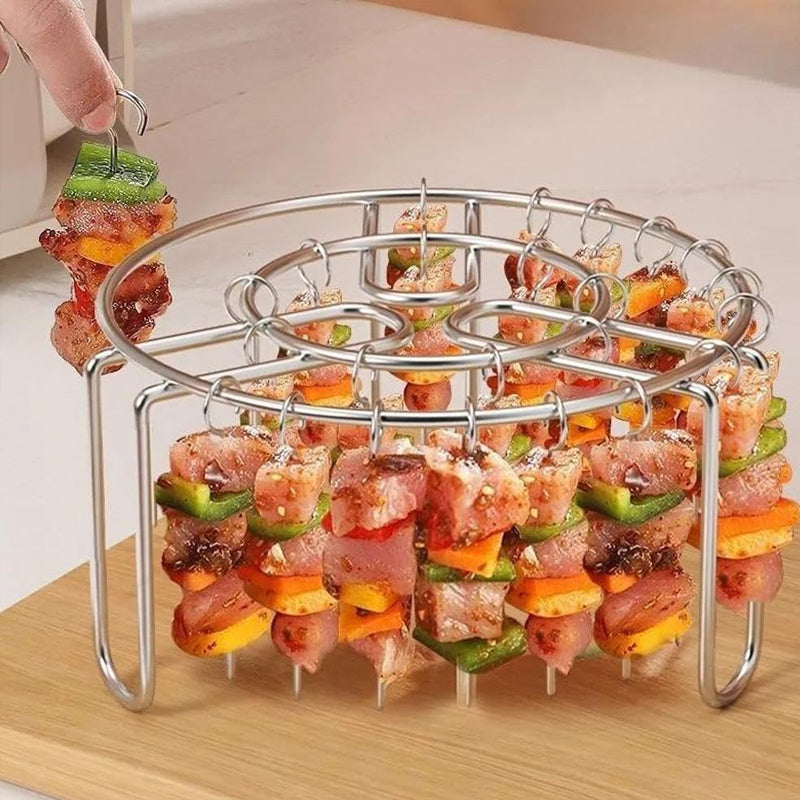 🔥 Ilmakeittimen vartasteline – ruostumattomasta teräksestä valmistettu pystysuora kebabpidike ilmakeittimille, uuneille ja kotitekoisille BBQ-välipaloille 🍢