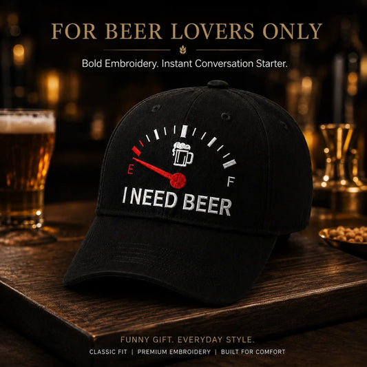 🔥VIIMEINEN PÄIVÄ 50% ALENNUS - 🍺 ’I NEED BEER’‑kirjailtu baseball‑lippis – Unisex‑muistolippis🧢
