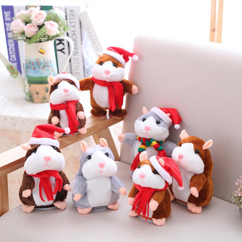 🐹 Puhuva hamsteripehmolelu – toistaa äänen & liikkuu! 3 väriä + joulueditio (15 cm) ✨🎄