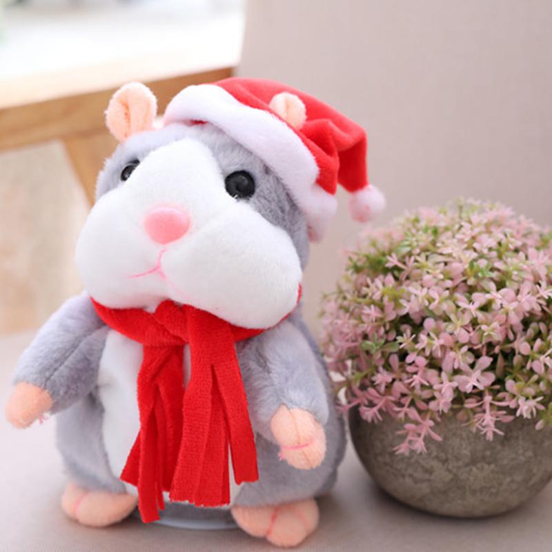 🐹 Puhuva hamsteripehmolelu – toistaa äänen & liikkuu! 3 väriä + joulueditio (15 cm) ✨🎄