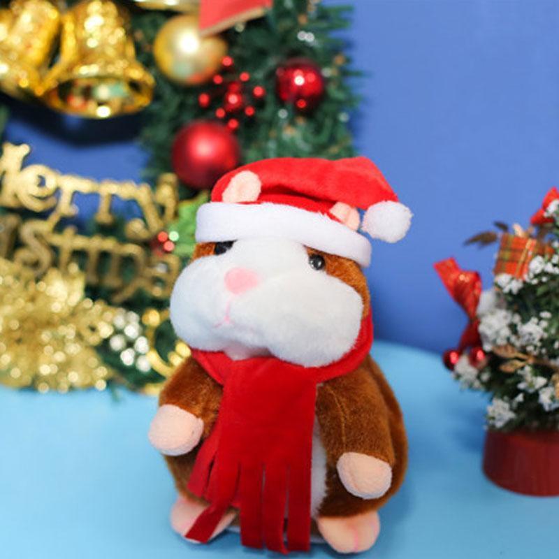 🐹 Puhuva hamsteripehmolelu – toistaa äänen & liikkuu! 3 väriä + joulueditio (15 cm) ✨🎄