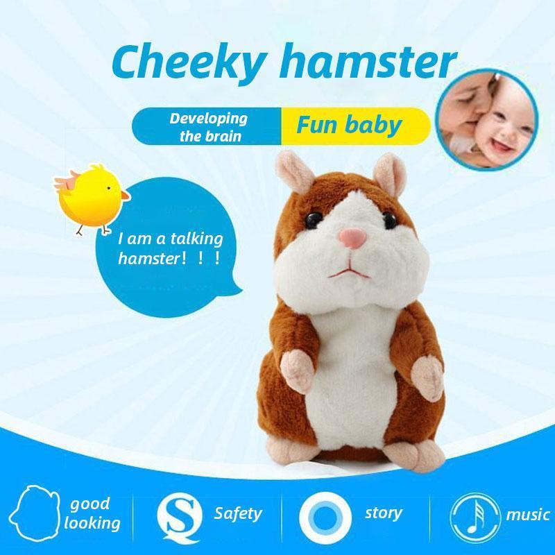 🐹 Puhuva hamsteripehmolelu – toistaa äänen & liikkuu! 3 väriä + joulueditio (15 cm) ✨🎄