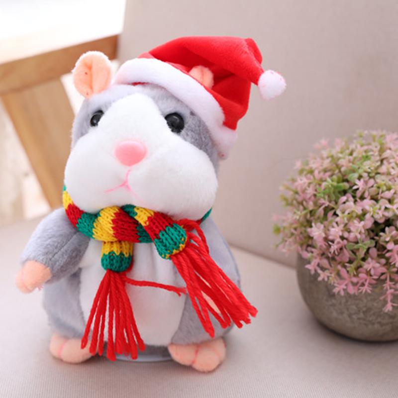 🐹 Puhuva hamsteripehmolelu – toistaa äänen & liikkuu! 3 väriä + joulueditio (15 cm) ✨🎄