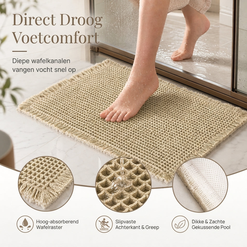 Ylellinen vohvelikylpymatto – Kuivaksi sekunneissa & Paras liukastumaton pito! 🚿