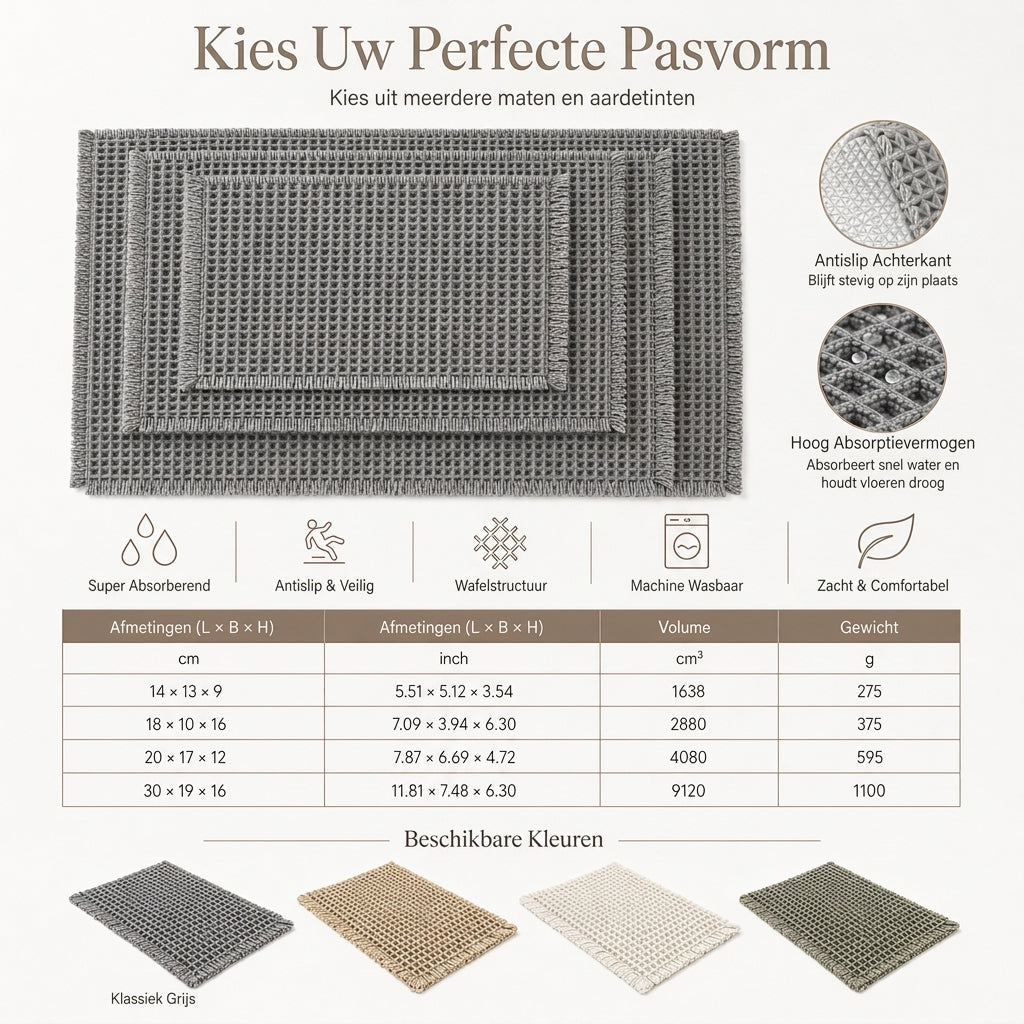 Ylellinen vohvelikylpymatto – Kuivaksi sekunneissa & Paras liukastumaton pito! 🚿