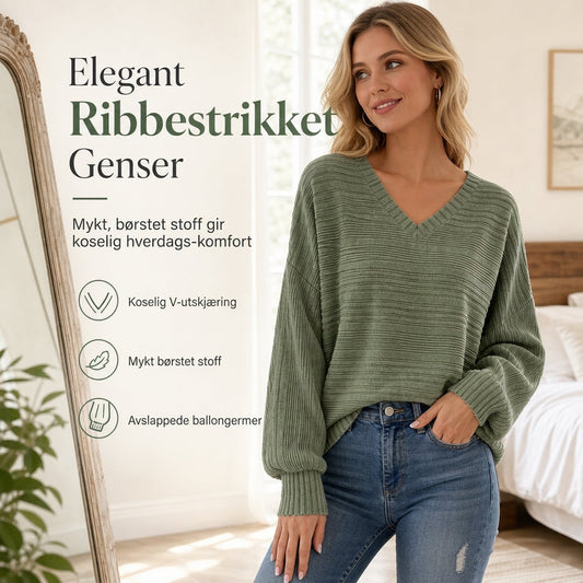 ✨ Rentomainen pitkähihainen V-kauluspusero naisille